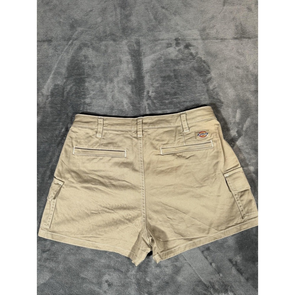 Dickies Shorts Womens 27 Beige Twill Cargo Utility Workwear Logo Stretch - Picture 9 of 10